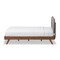 Baxton Studio Penelope Solid Walnut Wood Grey Upholstered King Size Platform Bed 131-7111 - alternate 4